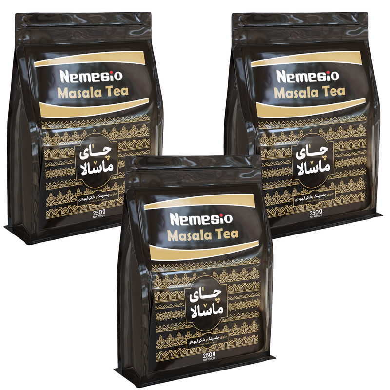 چای ماسالا حاوی جنسینگ با شکر قهوه ای نمسیو - 250 گرم بسته 3 عددی