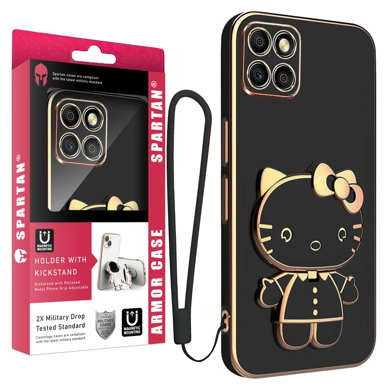 کاور اسپارتان مدل Kitty Strap مناسب برای گوشی موبایل آنر Honor X8B به همراه بند