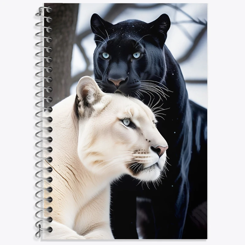 دفتر زبان 50 برگ خندالو مدل دو خط طرح جگوار کد F5884