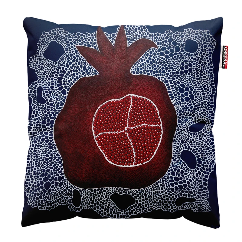 کوسن پاد آفرین مدل شب یلدا طرح انار شب چله کد PK402734 سایز 40*40 سانتی متر 