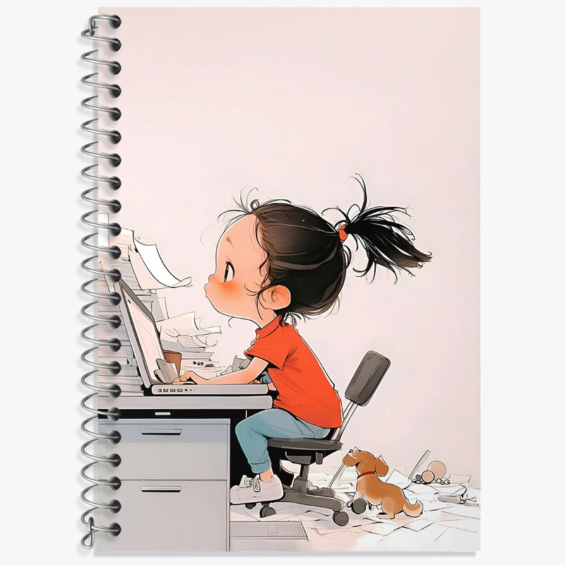 دفتر زبان 50 برگ خندالو مدل سه خط طرح دخترانه کد N5578