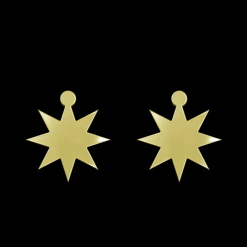 گوشواره طلا 18 عیار زنانه مدوپد مدل ستاره کد GA1-15367