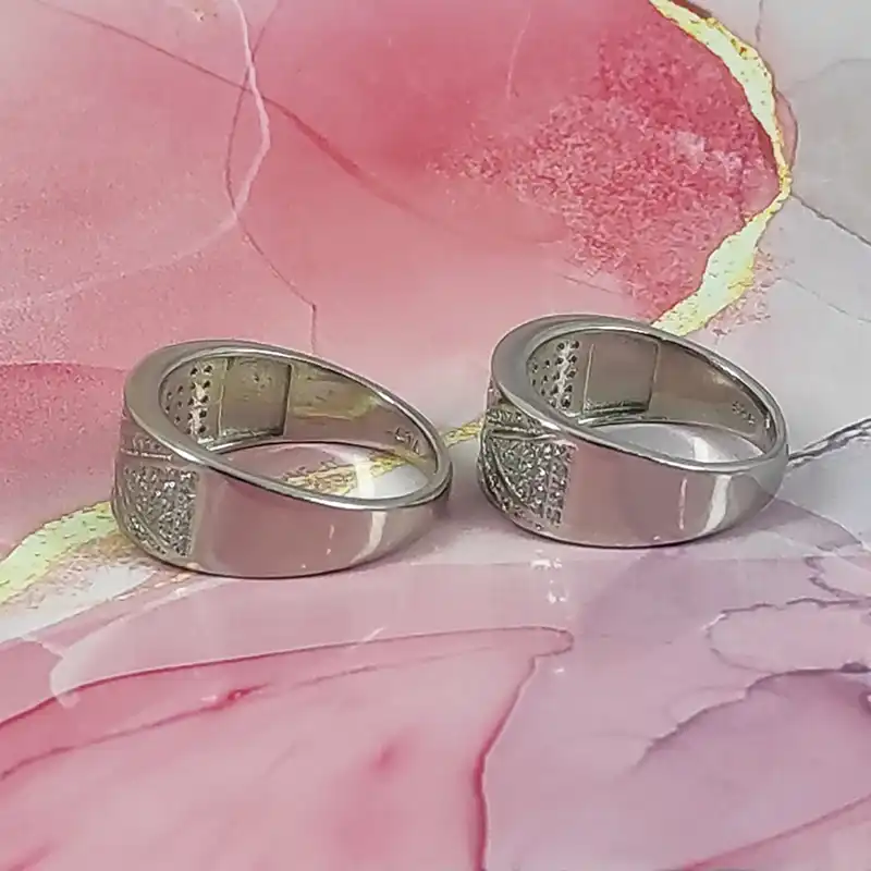 ست انگشتر نقره زنانه و مردانه سلین کالا کد 23