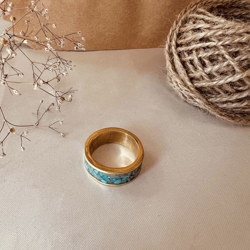 انگشتر زنانه مدل فیروزه طبیعی نیشابور