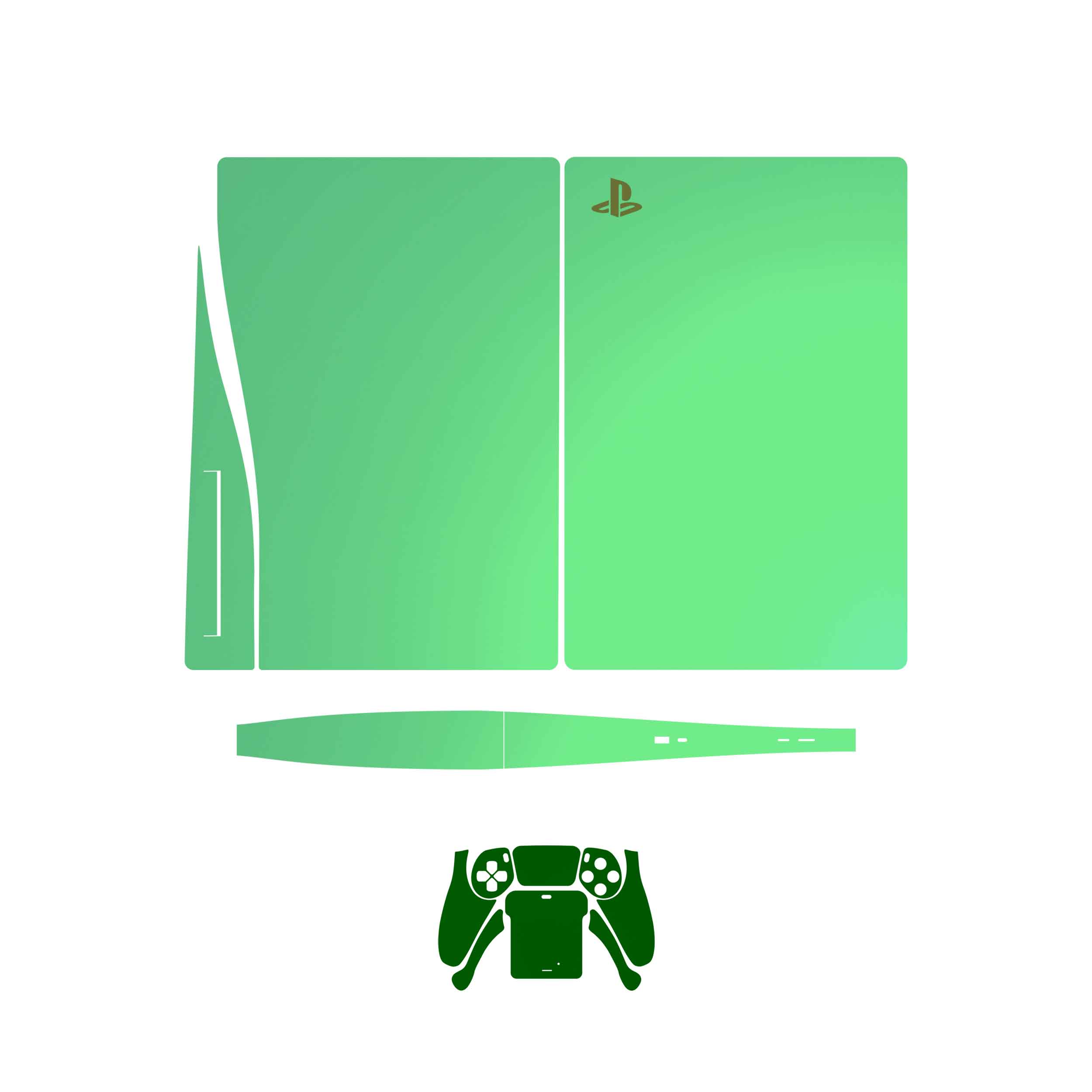 برچسب کنسول و دسته بازی PS5 ماهوت مدل Fluorescence_Metallic_Green