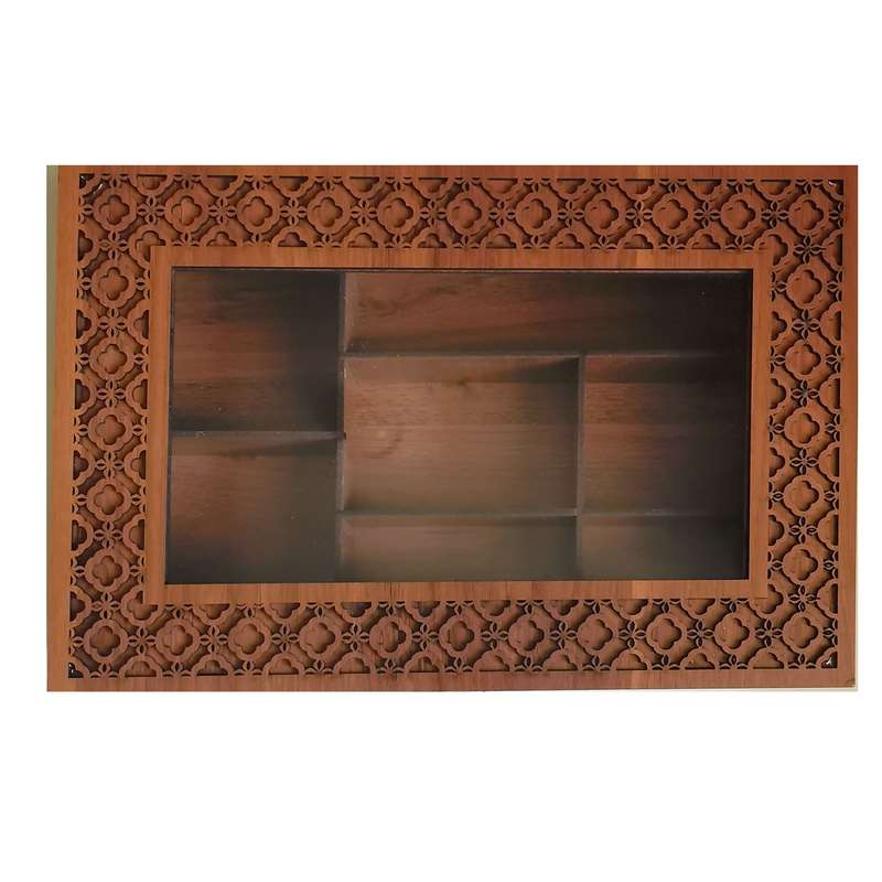 جعبه چای کیسه ای مدل چوبی رومیزی بزرگ کد 02