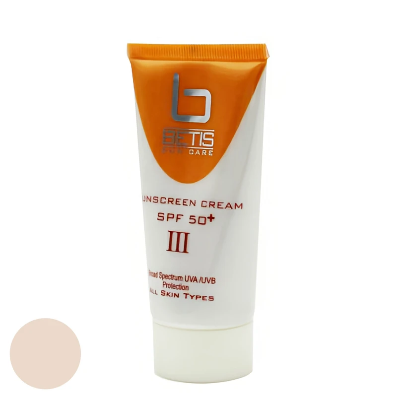 کرم ضد آفتاب رنگی بتیس فارما SPF50 مدل LB-1 مناسب انواع پوست حجم 50 میلی لیتر