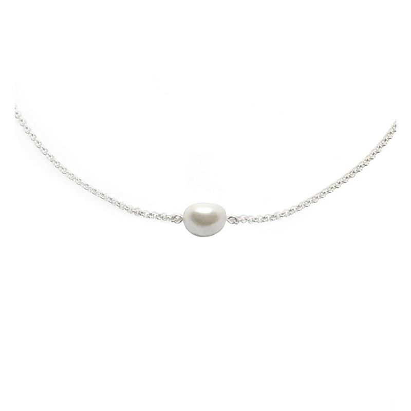 پابند نقره زنانه مدل تک مروارید پابند نقره زنانه مدل تک مروارید