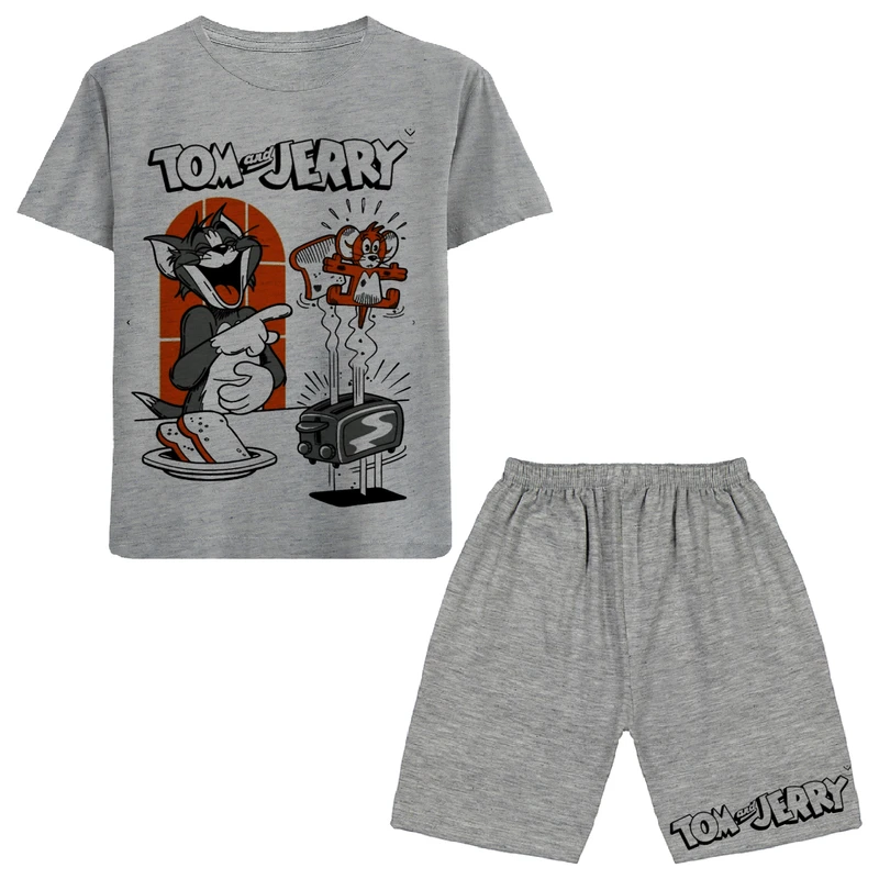 ست تی شرت و شلوارک پسرانه مدل تام جری کد A146