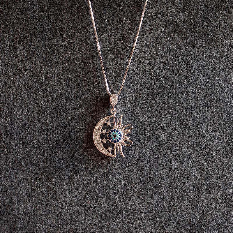 آویز گردنبند نقره زنانه جی تی ای مدل چشم نظر آویز گردنبند نقره زنانه جی تی ای مدل چشم نظر