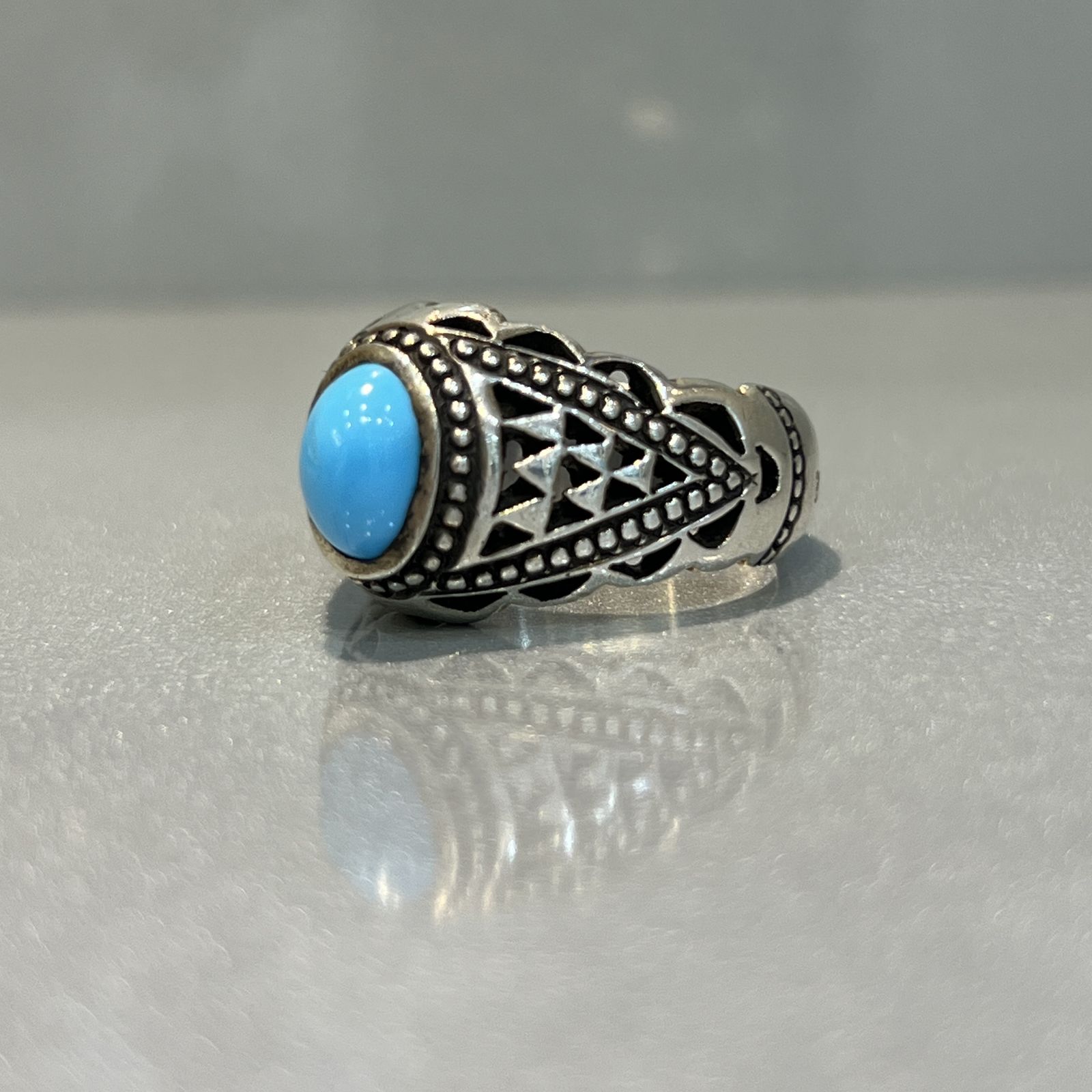 انگشتر نقره مردانه مدل اسپرت نگین فیروزه نیشابوری 168 - - 3