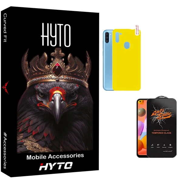  محافظ صفحه نمایش هیتو مدل Antistatic Touch مناسب برای گوشی موبایل سامسونگ Galaxy a11 به همراه محافظ پشت گوشی