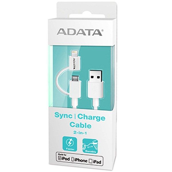 کابل لایتنینگ ای دیتا مدل 2In1 Sync And Charge طول 1 متر کابل لایتنینگ ای دیتا مدل 2In1 Sync And Charge طول 1 متر