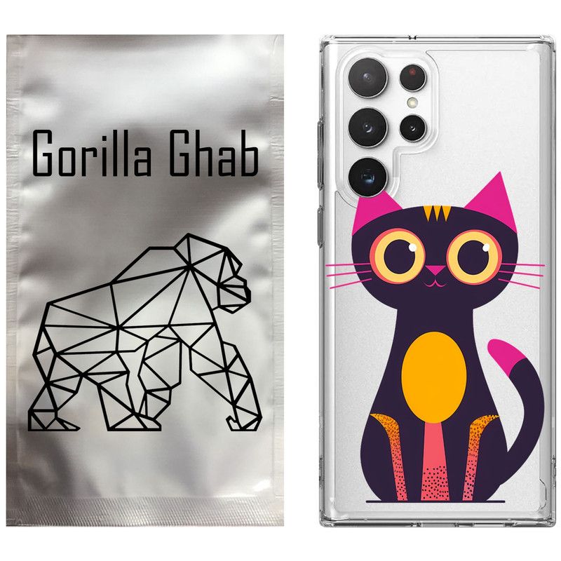 کاور گوریلا قاب مدل CLG کد 46 طرح گربه مناسب برای گوشی موبایل سامسونگ Galaxy S22 Ultra