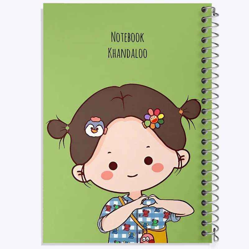 دفتر شطرنجی 50 برگ خندالو طرح دخترانه کیوت کد N4158