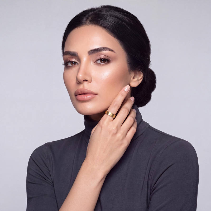 انگشتر طلا 18 عیار زنانه گلدم مدل مینیمالR-3070117 - 2