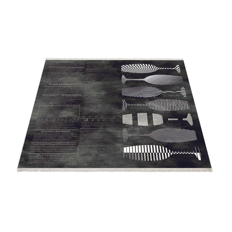 فرش ماشینی زانیس مدل مدرن طرح آشپزخانه زمینه نوک مدادی