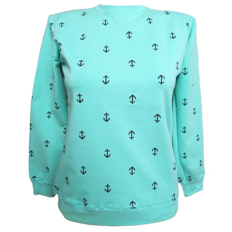 سویشرت زنانه مدل لنگر کد 0087 رنگ آبی