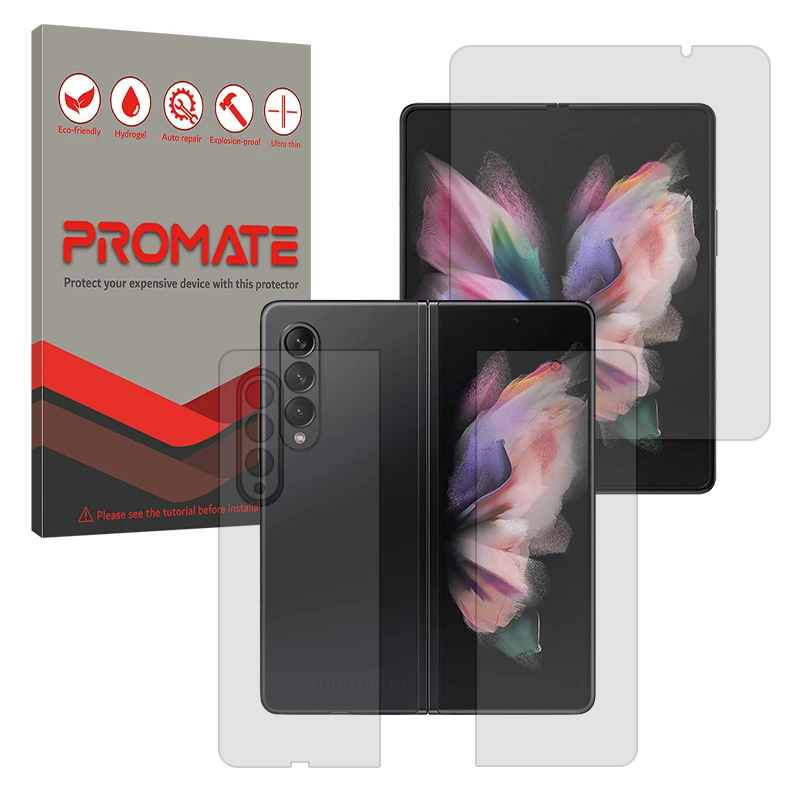 محافظ صفحه نمایش شفاف پرومیت مدل Resistant مناسب برای گوشی موبایل سامسونگ Galaxy Z Fold 3 به همراه محافظ پشت گوشی