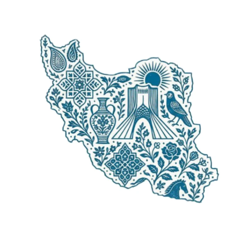 استیکر پارچه و لباس پاد آفرین مدل نقشه ایران کد 3732