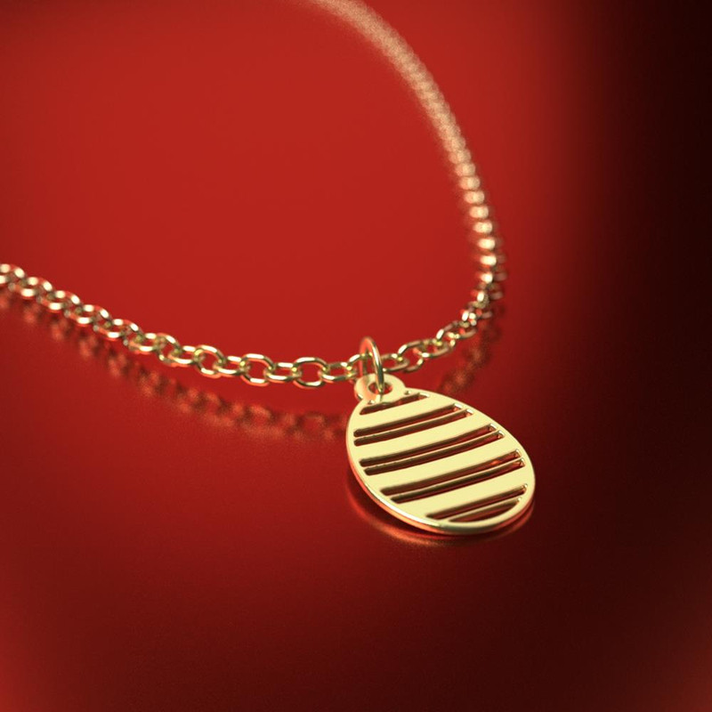 آویز ساعت طلا 18 عیار زنانه مدوپد مدل تخم مرغ راه راه کد CA10404