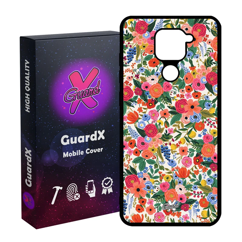 کاور گارد ایکس طرح گل مدل Glass10247 مناسب برای گوشی موبایل شیائومی Redmi Note 9