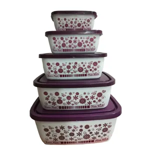 ظرف نگهدارنده کاوه مدل گلدار مجموعه 5 عددی