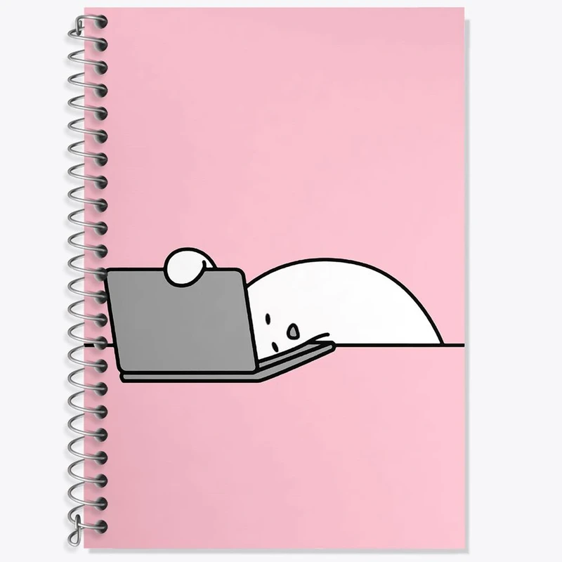 دفتر زبان 50 برگ خندالو مدل سه خط طرح تنبل خسته کد 29436