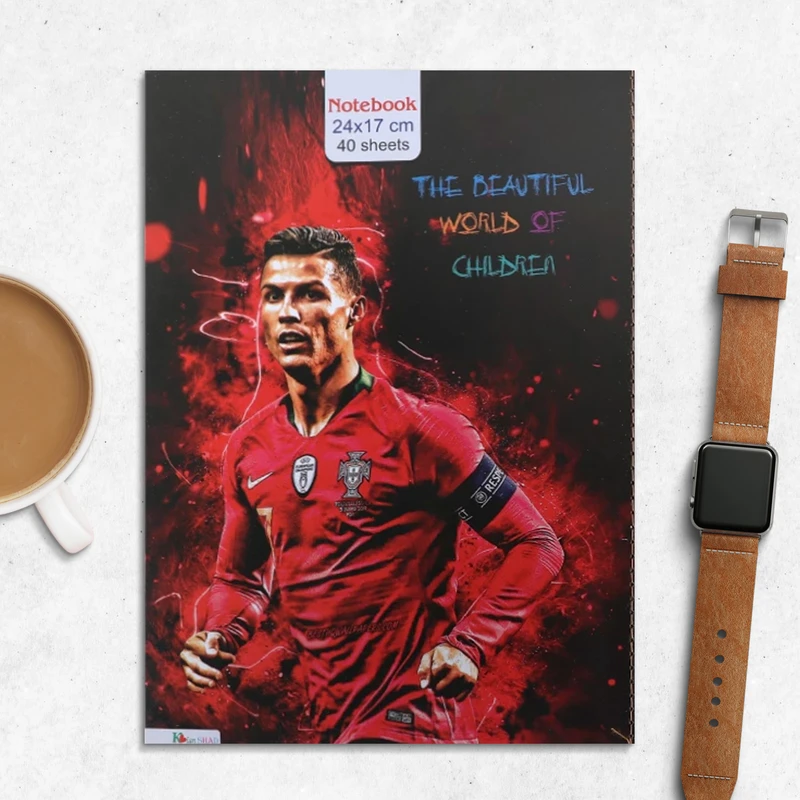 دفتر مشق 40 برگ مدل دوختي رونالدو