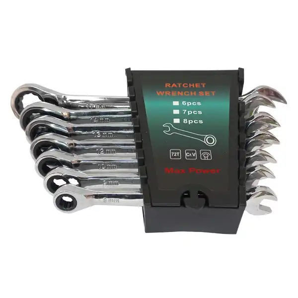 آچار یکسر رینگی جغجغه ای مکس پاور مدل C-0078 مجموعه 7 عددی