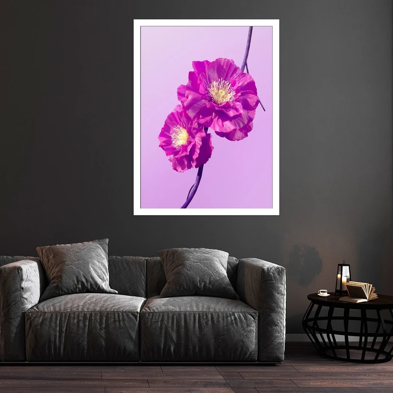 تابلو بکلیت طرح طبیعت و گل مدل قاب شاسی W-S8617