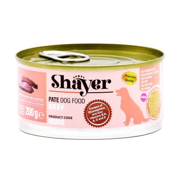 کنسرو غذای سگ شایر مدل Beef وزن 200 گرم