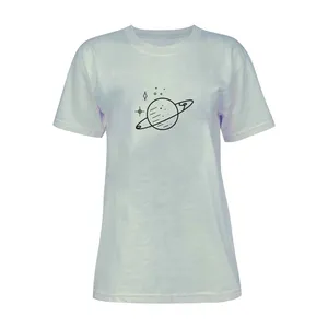 تی شرت آستین کوتاه زنانه مدل سیاره فضا کد L144 رنگ طوسی