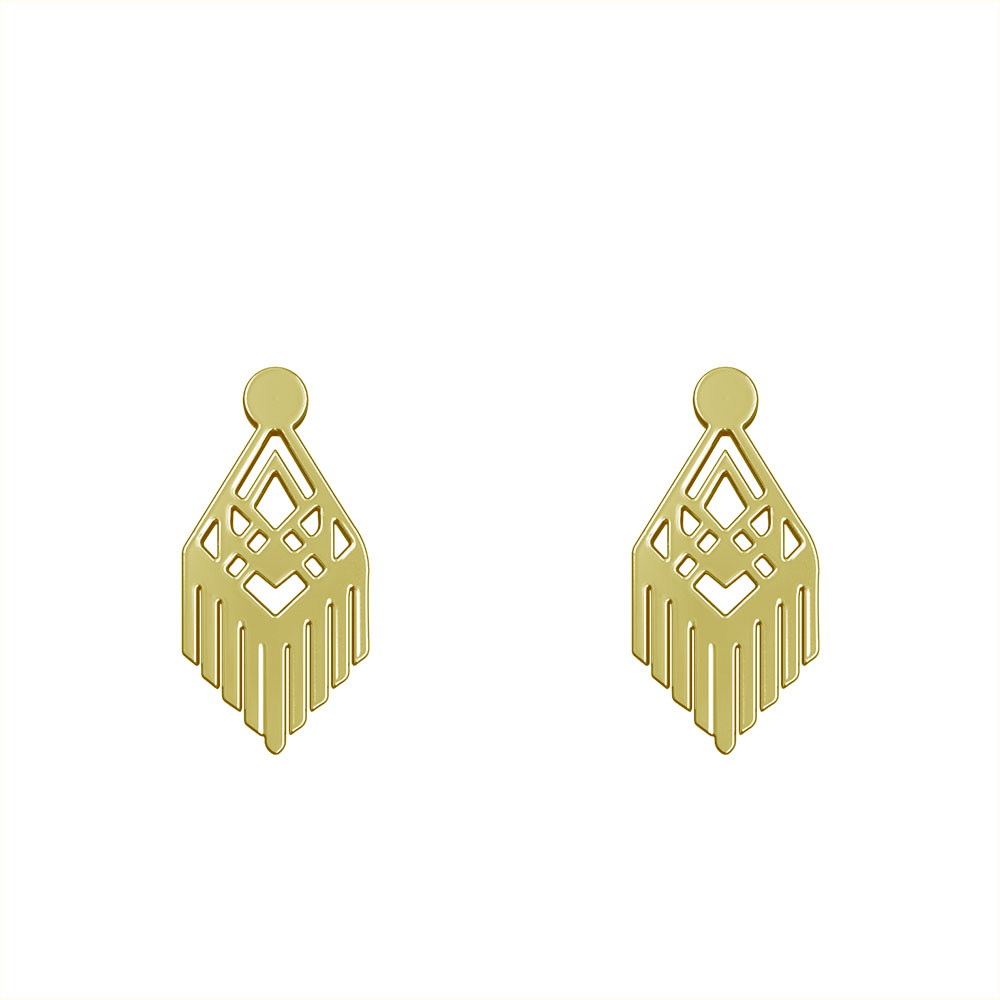 گوشواره طلا 18 عیار زنانه مدوپد مدل هندسی کد GA1-10511