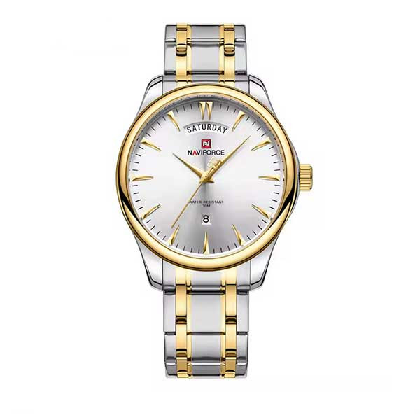 ساعت مچی عقربه‌ای مردانه  کوارتز نیوی فورس مدل NF9213 G/W