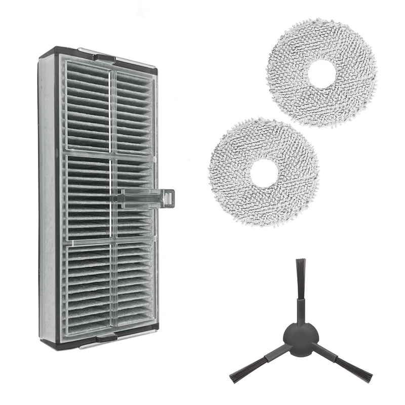 پد تی فیلتر و برس کناری جارو رباتیک مدل X30 Ultra مناسب برای جاروبرقی رباتیک شیائومی X30 Ultra مجموعه 4 عددی