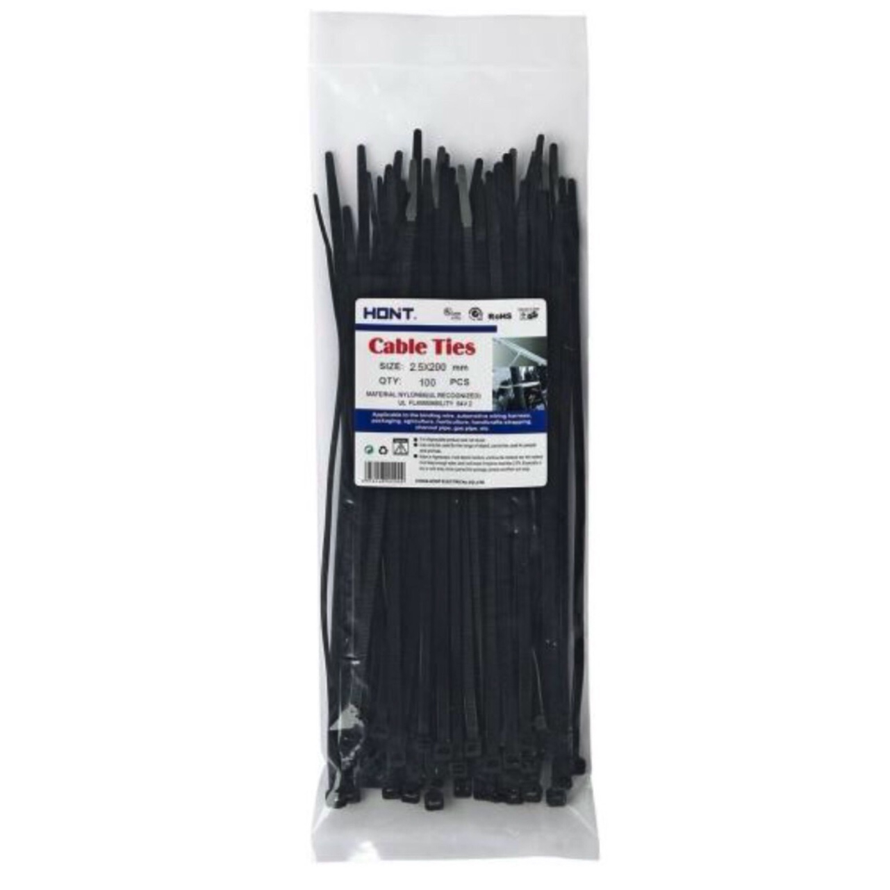 بست كمربندی هونت مدل HT-2.5x200-2Pack بسته ٢٠٠ عددي