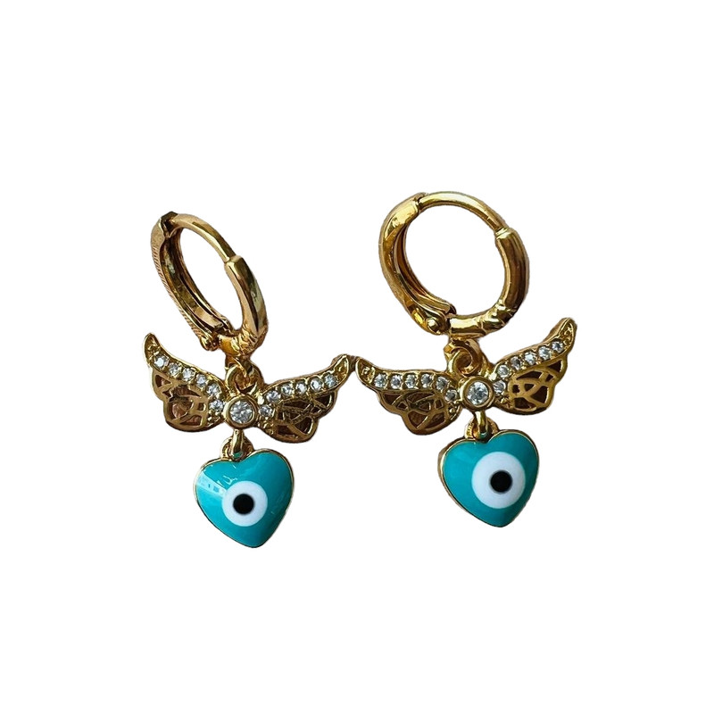 گوشواره زنانه وای اس ایکس مدل قلب چشم نظر