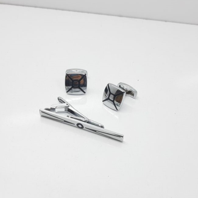 ست دکمه سردست و گیره کراوات مردانه مدل shabke