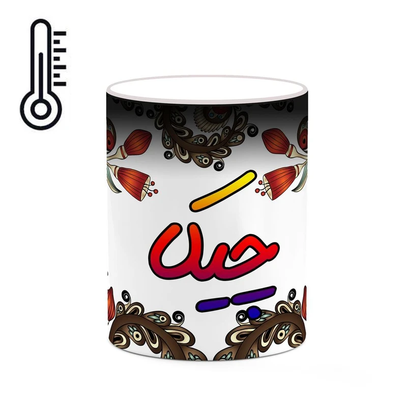 ماگ حرارتی کاکتی مدل اسم چیکا طرح سنتی گل و بته کد mgh44750
