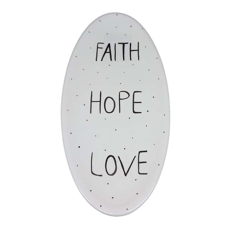 سینی سرامیکی مدل بیضی طرح Faith Hope Love