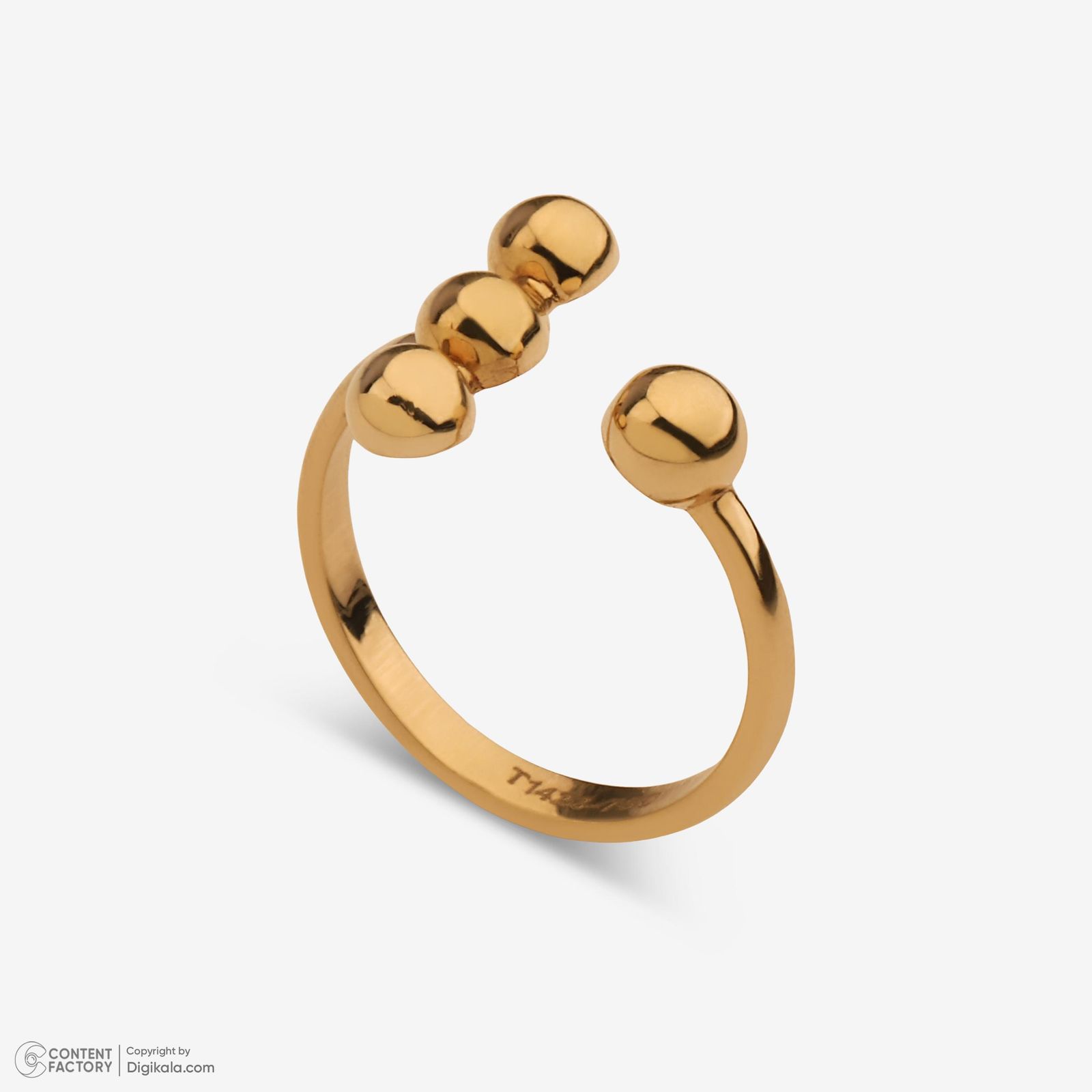 انگشتر طلا 18 عیار زنانه حافا گلد مدل گوی کد r011 سایز 53 -  - 6