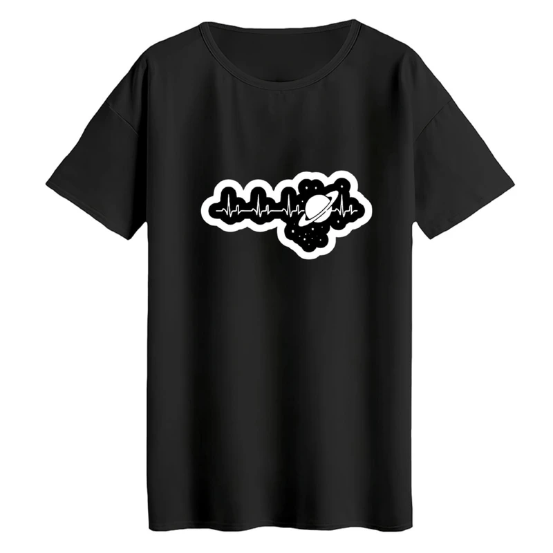 تی‌شرت لانگ آستین کوتاه زنانه مدل ضربان قلب کد01