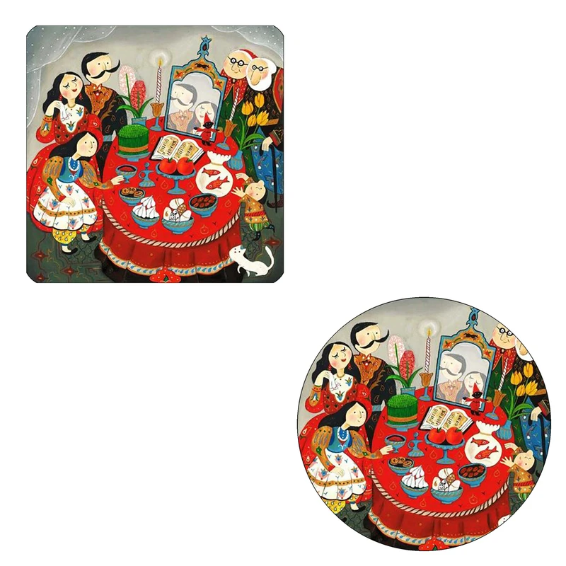 مگنت طرح عید نوروز و هفت سین کد wmg747 به همراه زیر لیوانی