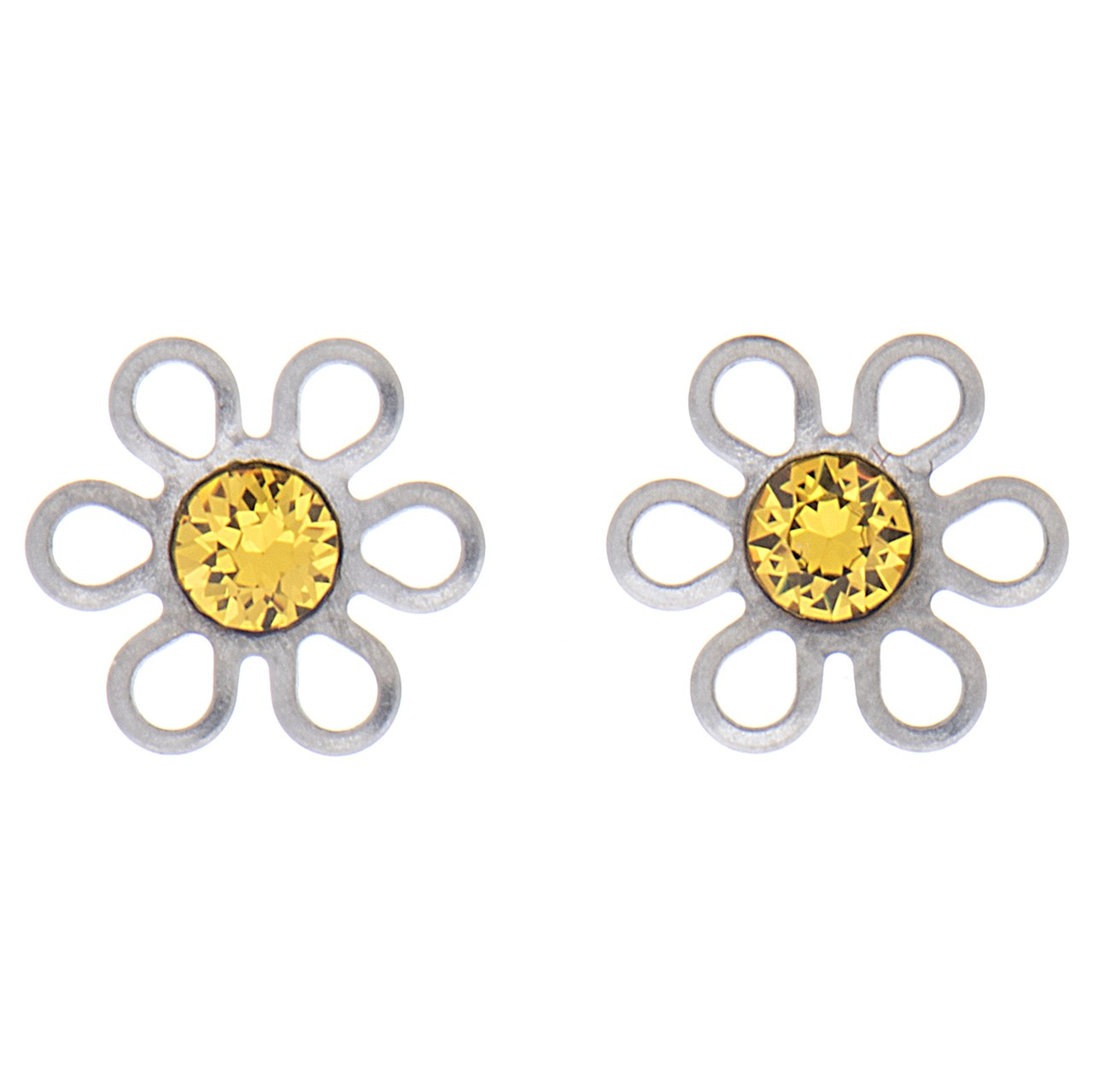 گوشواره میخی الیور وبر مدل Flower sunflowe 3088-292