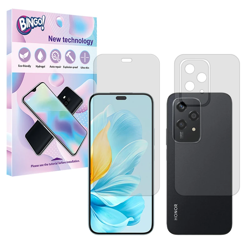محافظ صفحه نمایش مات بینگو مدل Tough مناسب برای گوشی موبایل آنر 200 Lite به همراه محافظ پشت گوشی