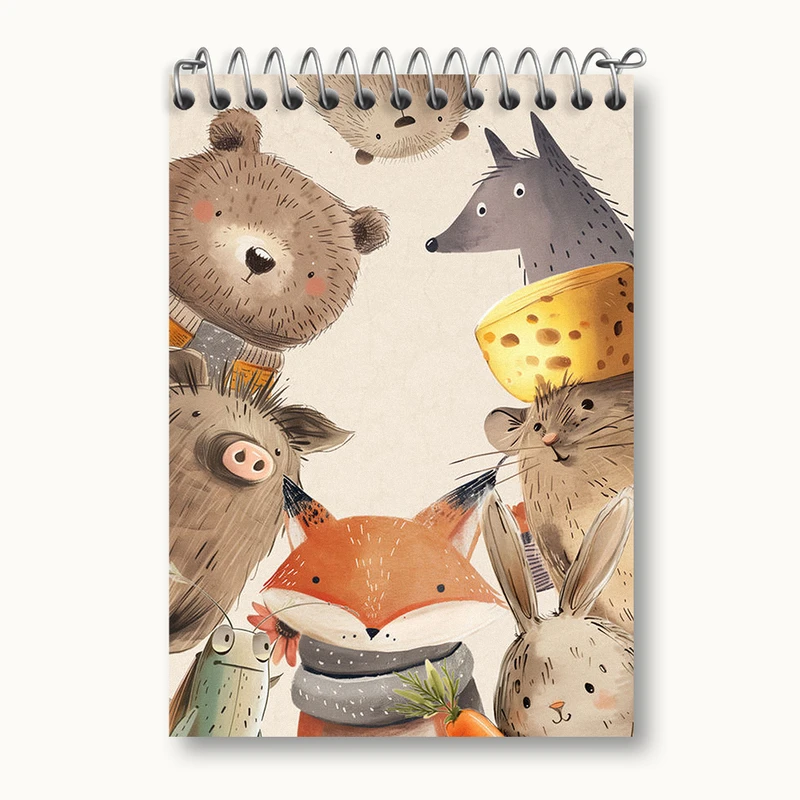 دفتر یادداشت 50 برگ خندالو طرح حیوانات بامزه و کیوت کد N1880