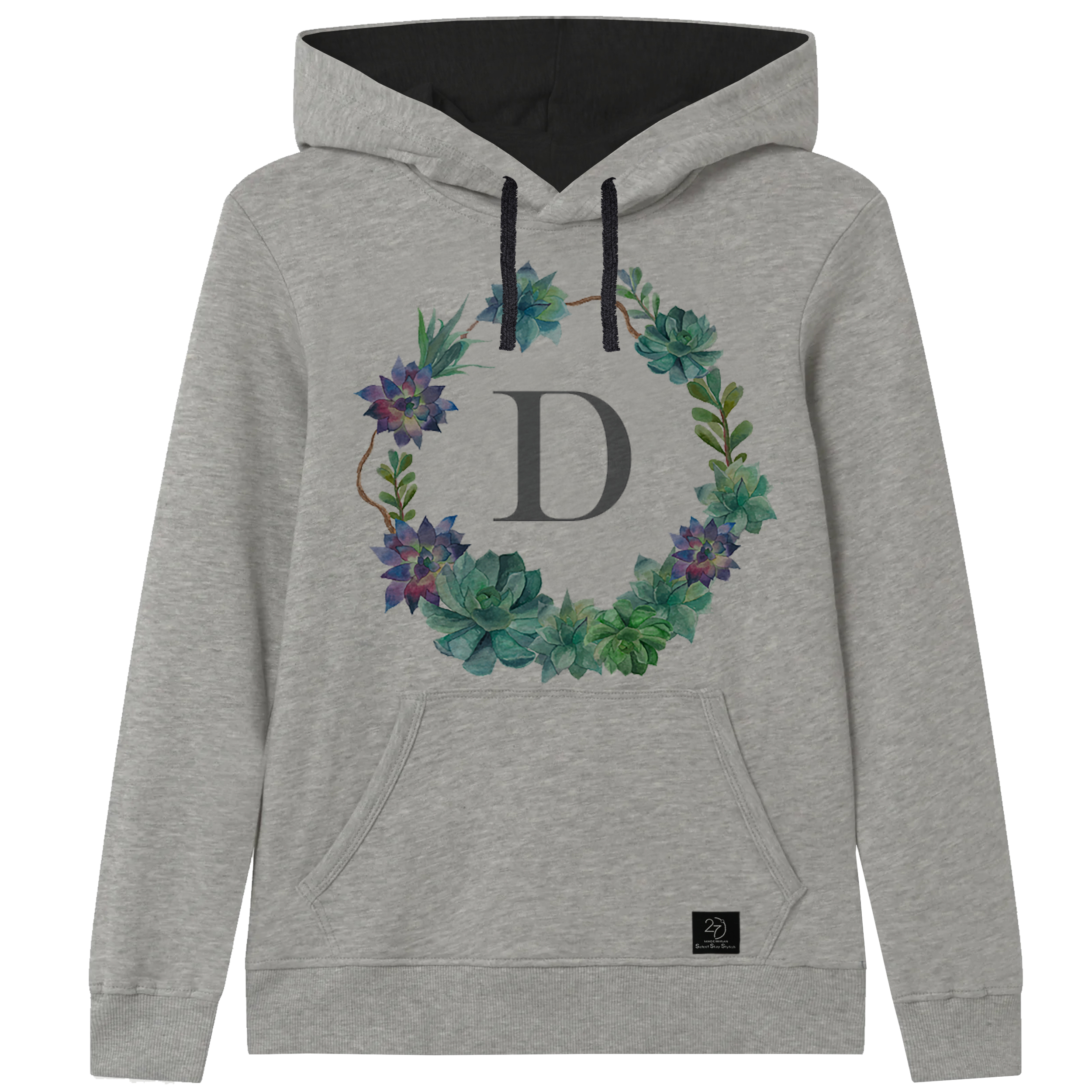 هودی دخترانه 27 مدل D کد V49 رنگ طوسی