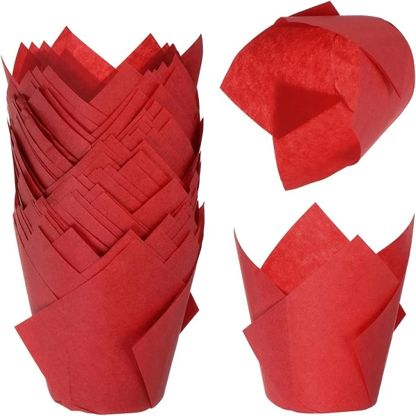 کپسول کاپ کیک مدل لاله کاغذی بسته 20 عددی