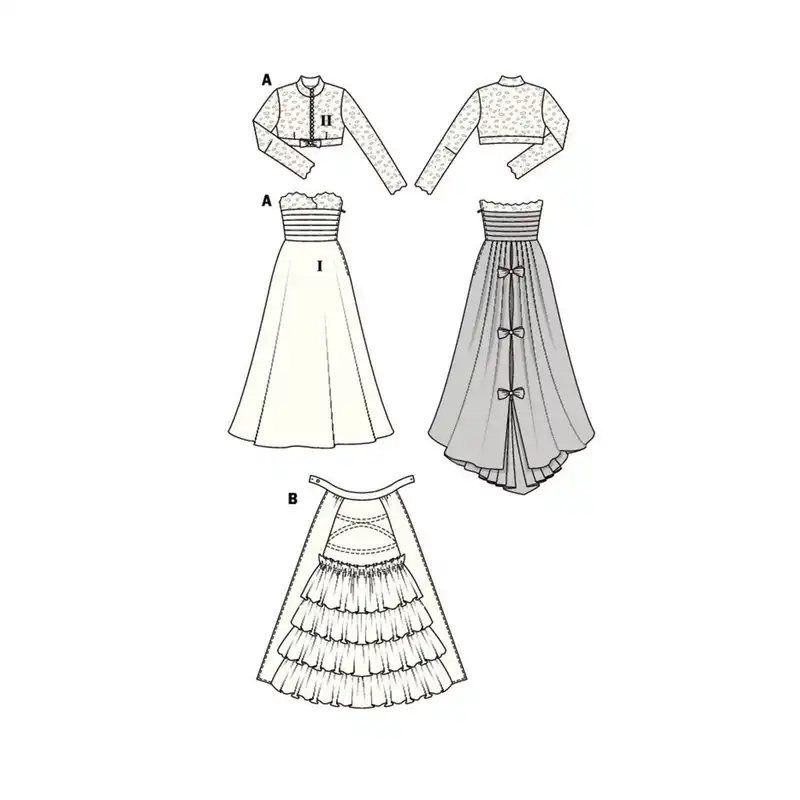 الگوی خیاطی لباس عروس بوردا استایل کد 7251 سایز 36 تا 44 متد مولر